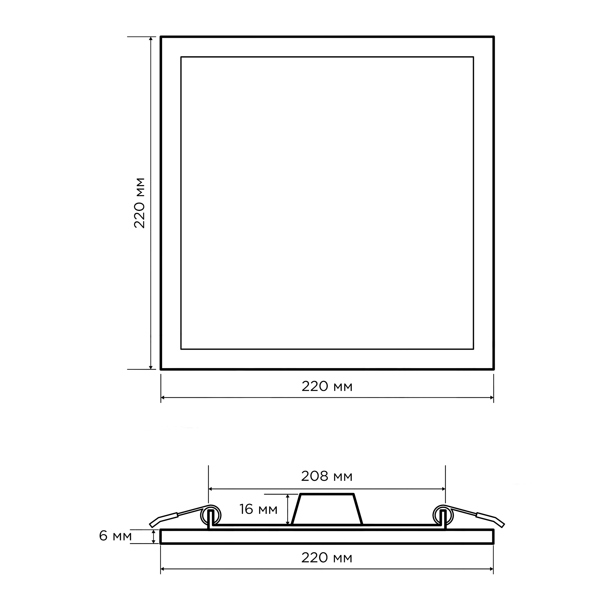 Встраиваемая светодиодная панель Apeyron 06-33