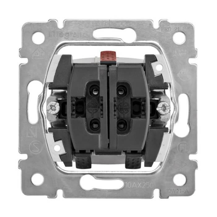 Переключатель двухклавишный кнопочный на 2 направления Legrand Galea Life 10A 250V 775810