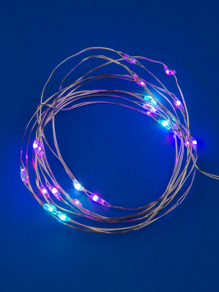 Светодиодная гирлянда Uniel Роса (UL-00007247) разноцветный ULD-S0200-020/DTB/3AA/RC RGB IP20 Dew