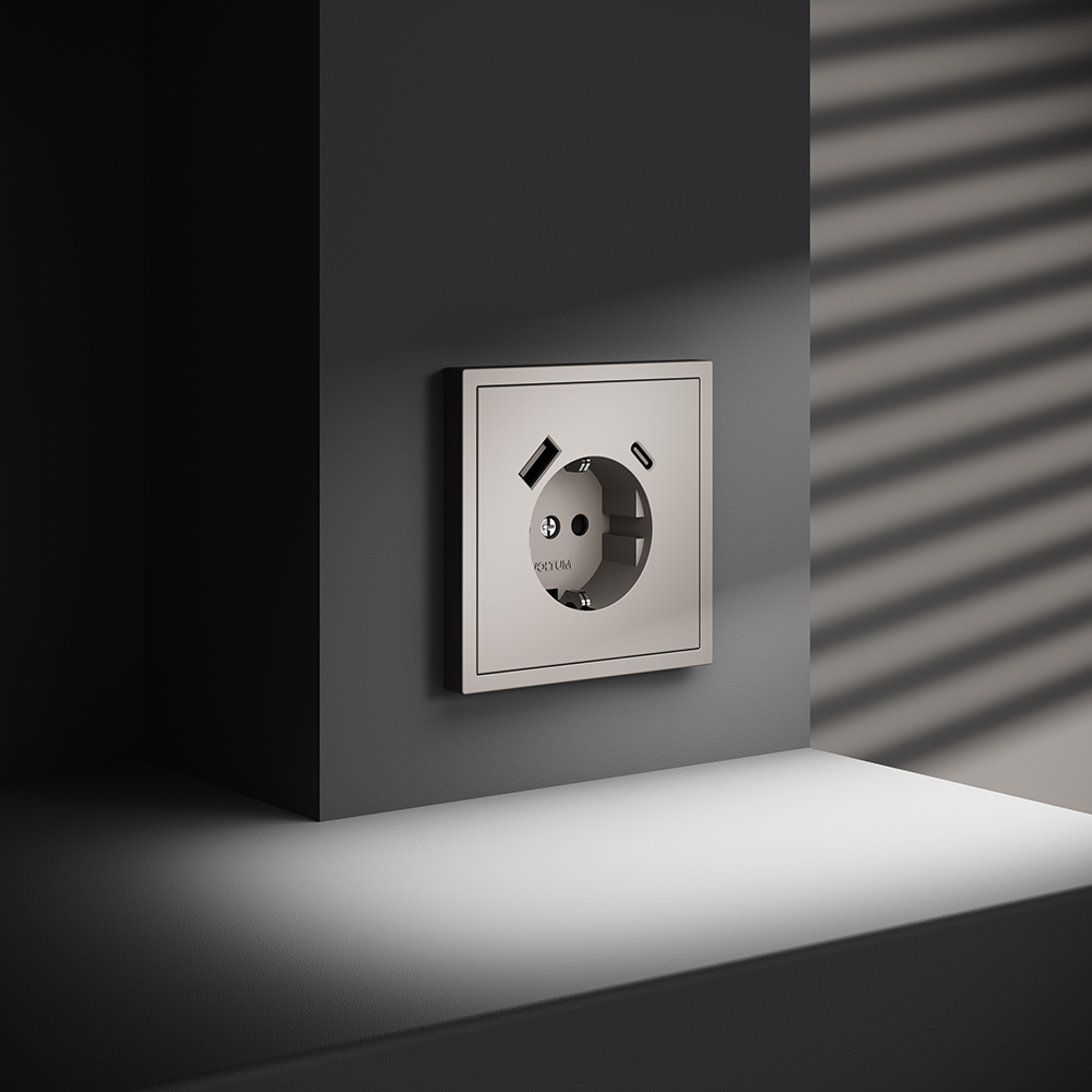 Розетка с USB, A+C Voltum S70 VLS040503 (кашемир)