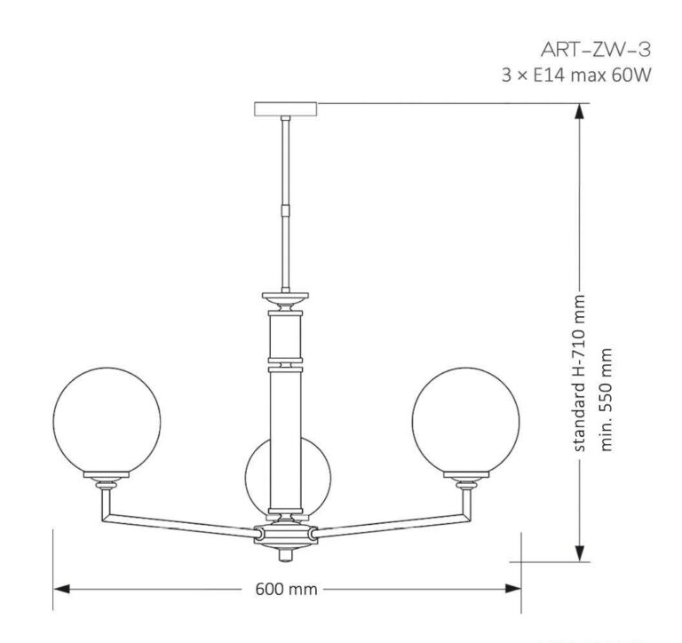 Подвесная люстра Kutek Mood Artu Glass ART-ZW-3 (N) G