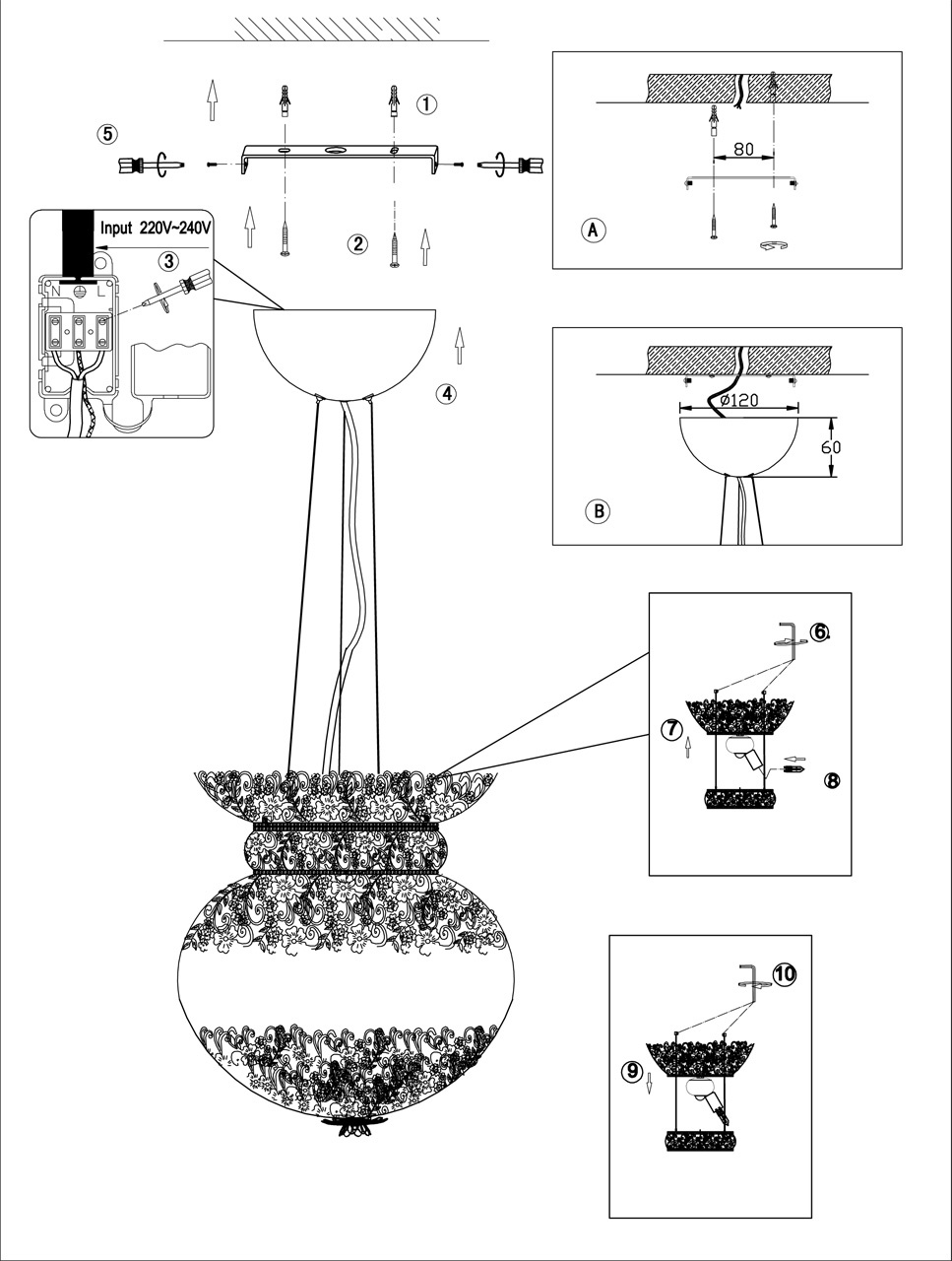 Подвесной светильник Odeon Light Petra 2673/4