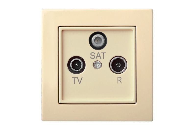 Розетка для телевизора, радио и сателлита проходная (TV+R+SAT) Liregus Epsilon 28-079