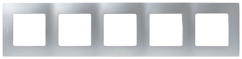 Рамка 5-постовая Legrand Etika алюминий 672555