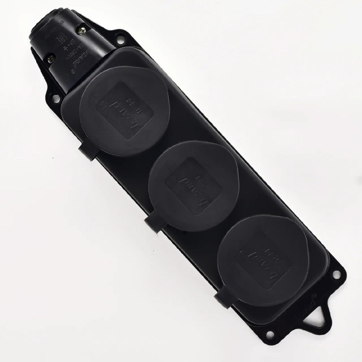 Розетка наружная тройная с заглушками Lezard Каучук 106-0400-0101/101