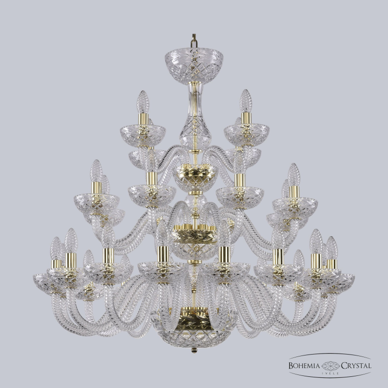 Подвесная люстра второго света Bohemia Ivele Crystal 1310/16+8+4/300/3d G Cl/Clear/M-1F