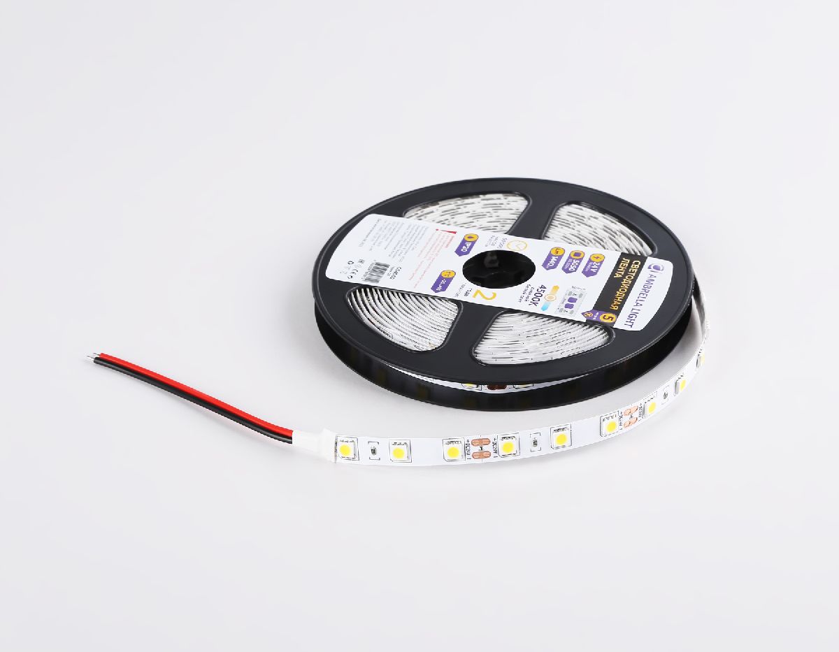 Светодиодная лента Ambrella Light Illumination 24В 5050 14,4Вт/м 3000K 5м IP20 GS4002