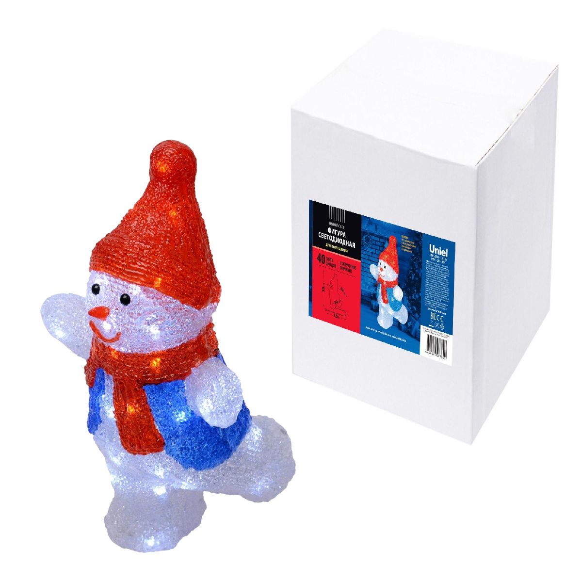 Фигура снеговик Uniel ULD-M2234-040/STA WHITE IP20 SNOWMAN-2 11030