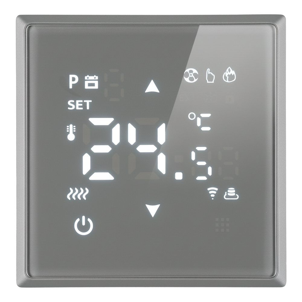 Терморегулятор Wi-Fi (механизм) Stekker Эмили RSW00-5119-10 платиново-серый soft touch 50378