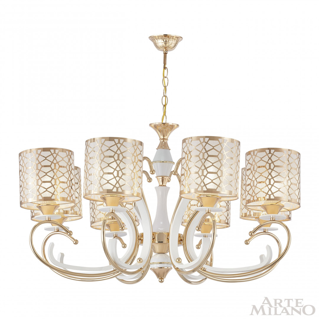 Подвесная люстра Arte Milano Florentia-1237 301237/8 Wh/Gd