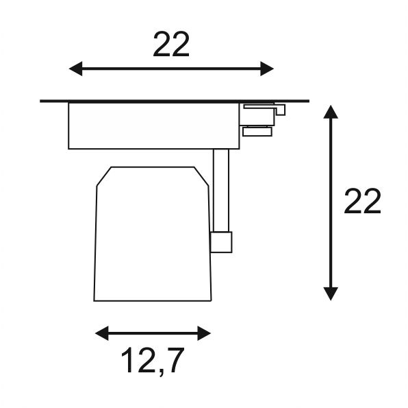 Трековый светодиодный светильник SLV 3Ph Supros 152620