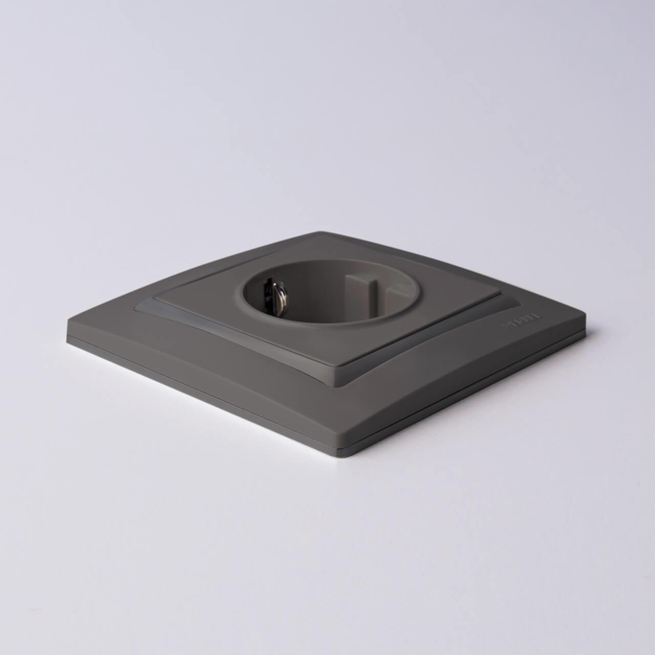 Розетка с заземлением Werkel серо-коричневый W1171007 4690389161292