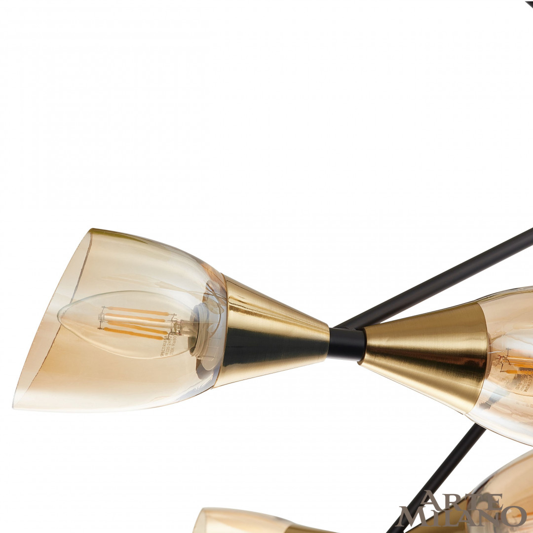 Люстра на штанге Arte Milano Neapolis 276708/12 BK/GD