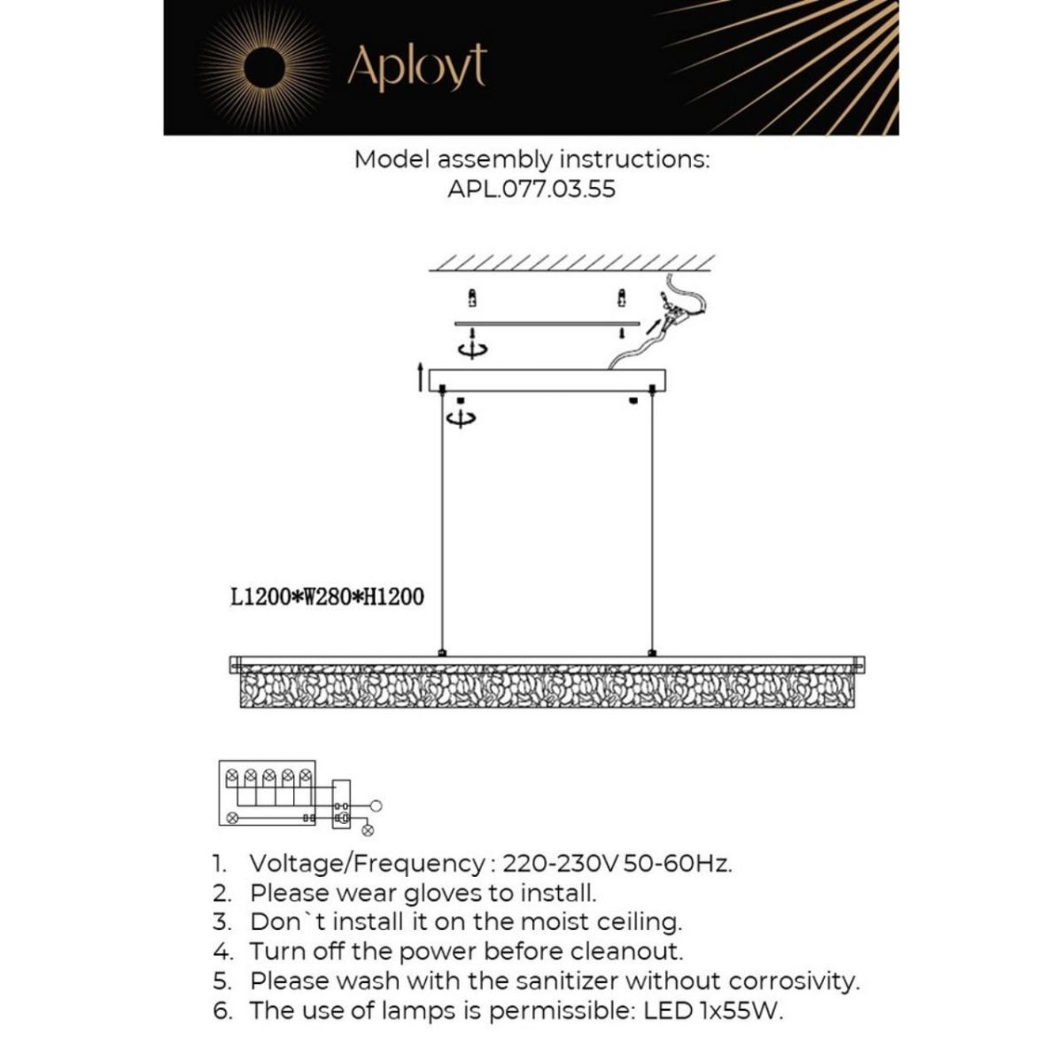 Подвесная люстра Aployt Lutka APL.077.03.55