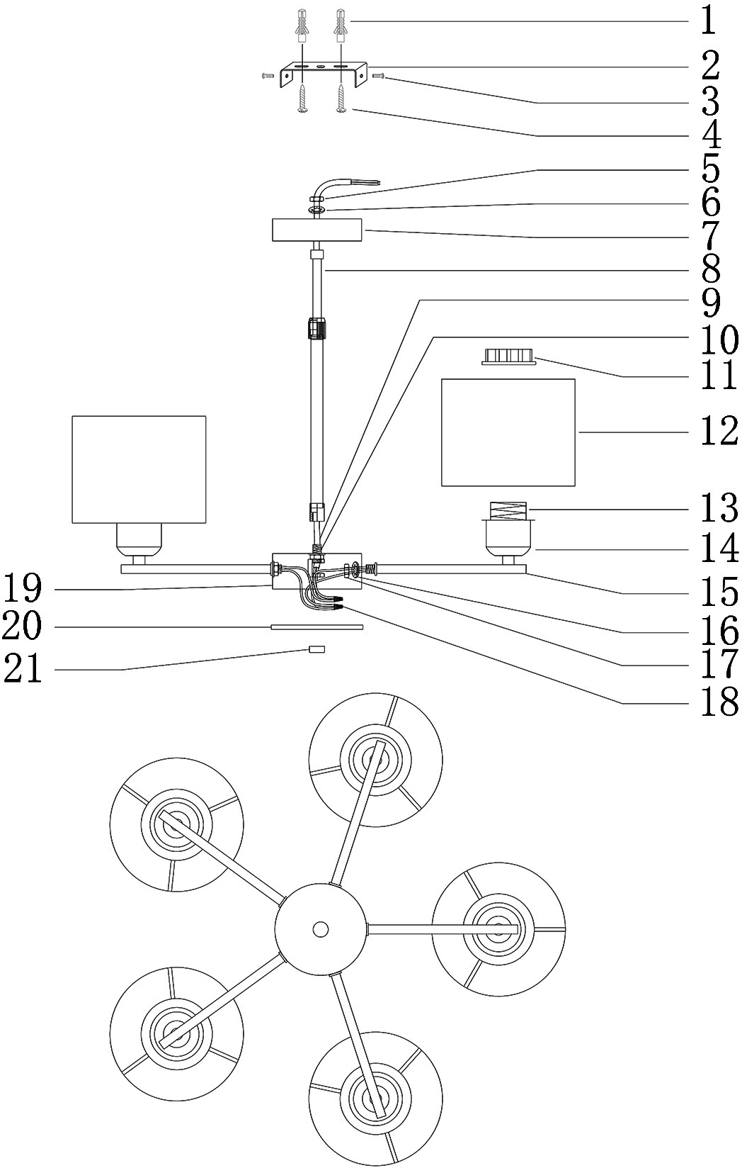 Подвесная люстра Moderli Vesta V1174-5P