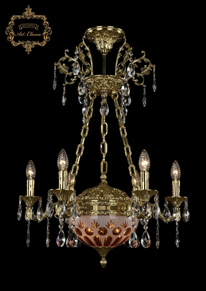 Подвесная люстра Art Classic 31.51.6.CK125SP.250SP.G.Sp.Amber.White.1E