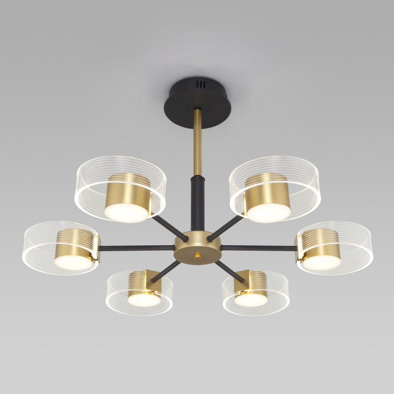 Люстра на штанге Eurosvet Jet 90244/6 черный/золото