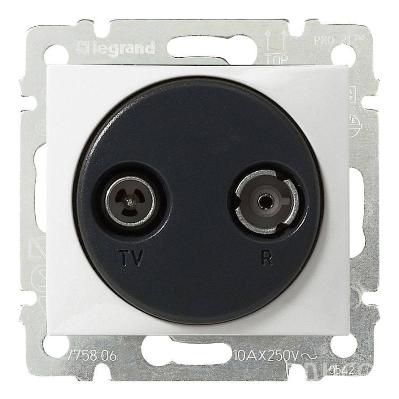 Розетка TV-R оконечная Legrand Valena белая 774433
