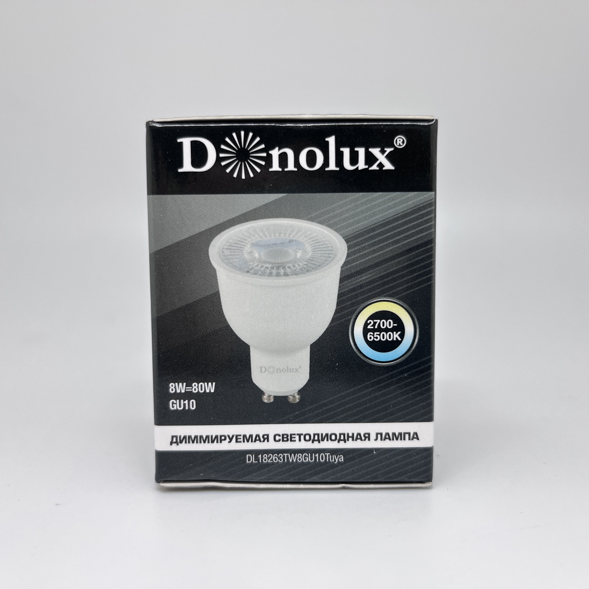 Лампа светодиодная диммируемая Donolux GU10 8W 2700-6500K DL18263TW8GU10Tuya