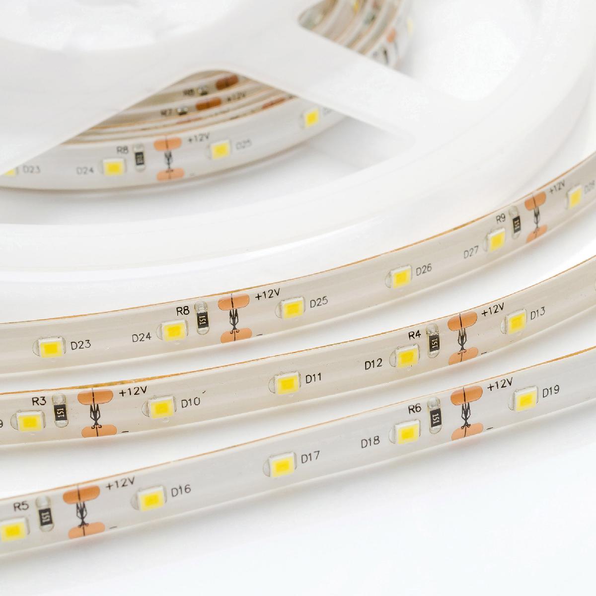 Светодиодная лента Apeyron 12В СТ 4,8Вт/м smd3528, 60д/м IP65 280Лм/м 2,5м 3000К 10-132