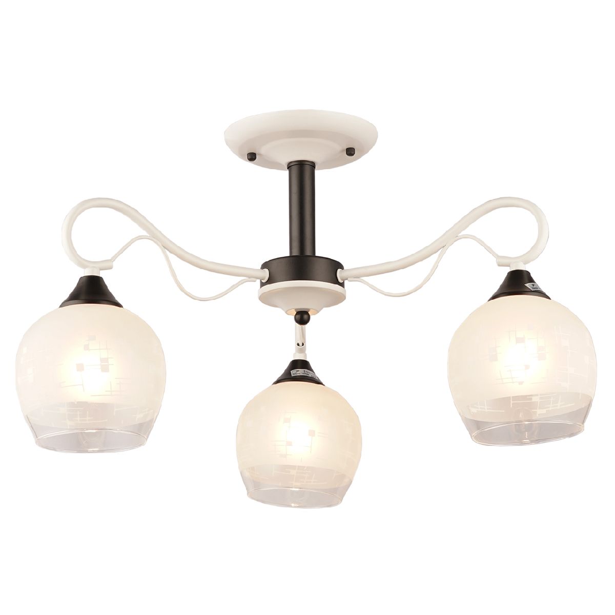 Люстра на штанге IMEX MD.0764-3-S WT+BK