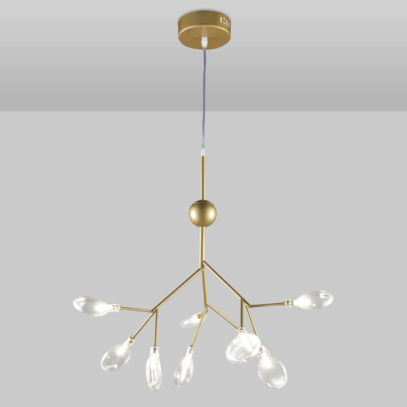 Подвесной светильник Natali Kovaltseva GRACE 75554/9С GOLD SATIN