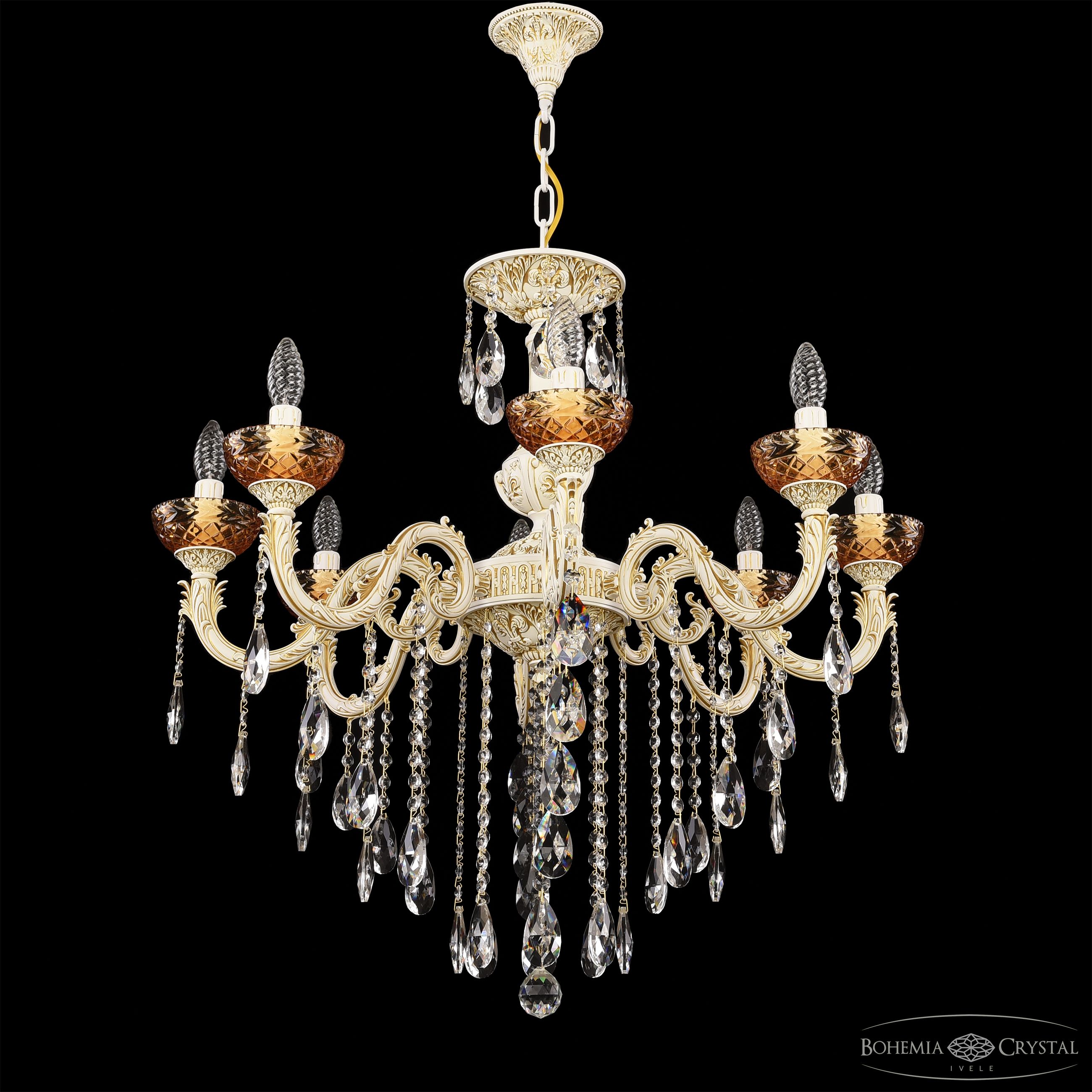 Подвесная люстра Bohemia Ivele Crystal AL79101/8/250 B WMG P Amber/M-1F