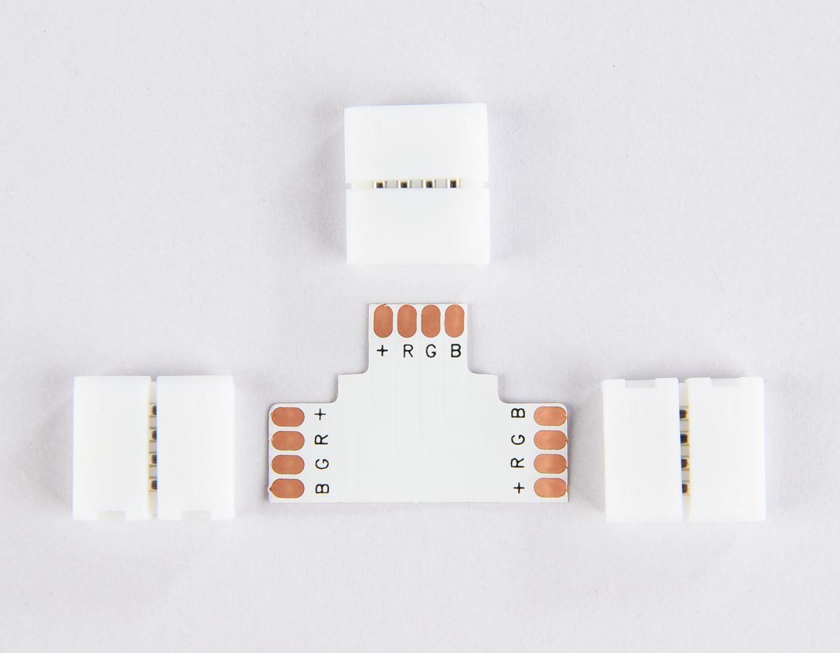 Соединитель T для светодиодной ленты 5050 12/24V (4 конт.) GS7001 (5шт) Ambrella Light Illumination GS7001