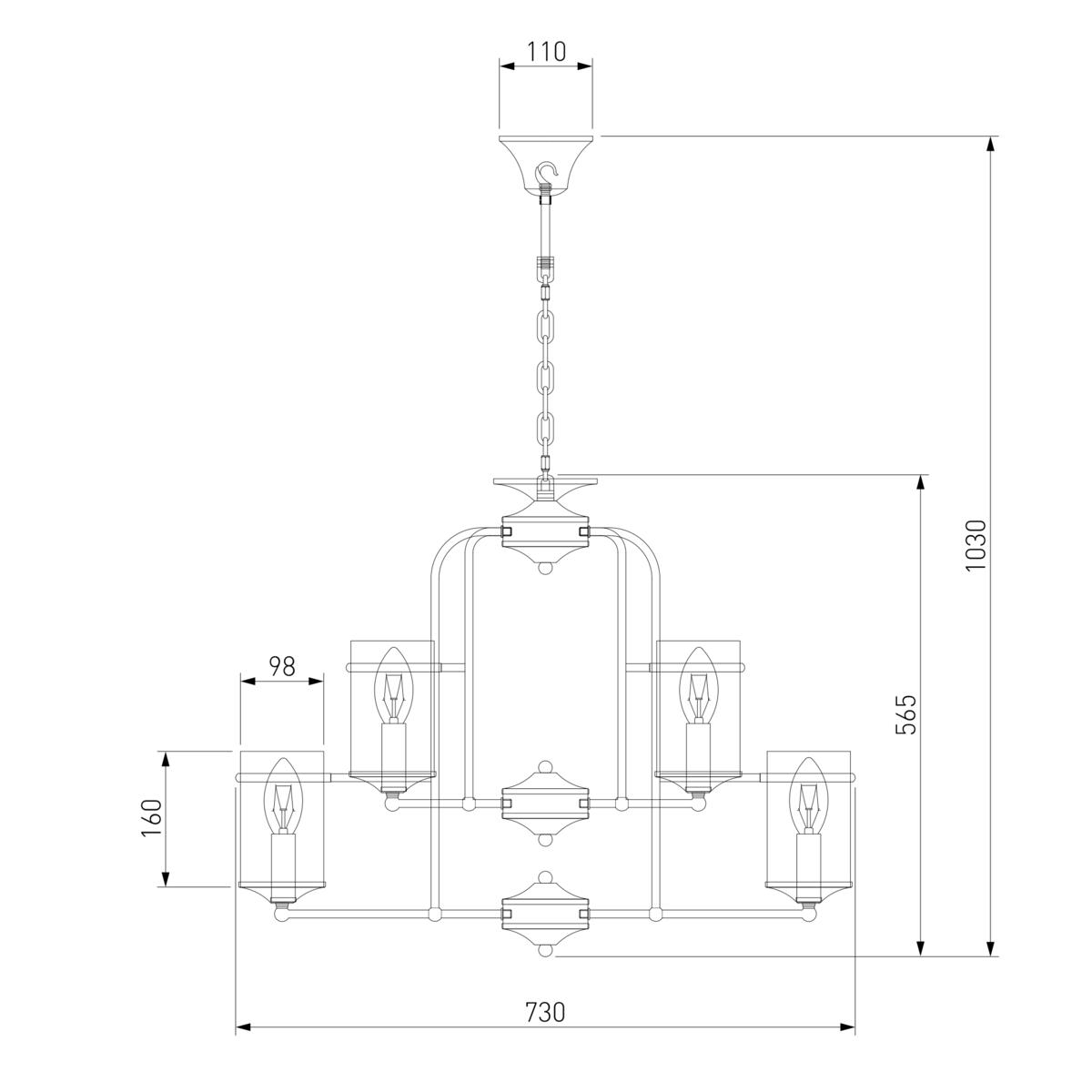 Подвесная люстра Eurosvet Консул 60040/9 античная бронза