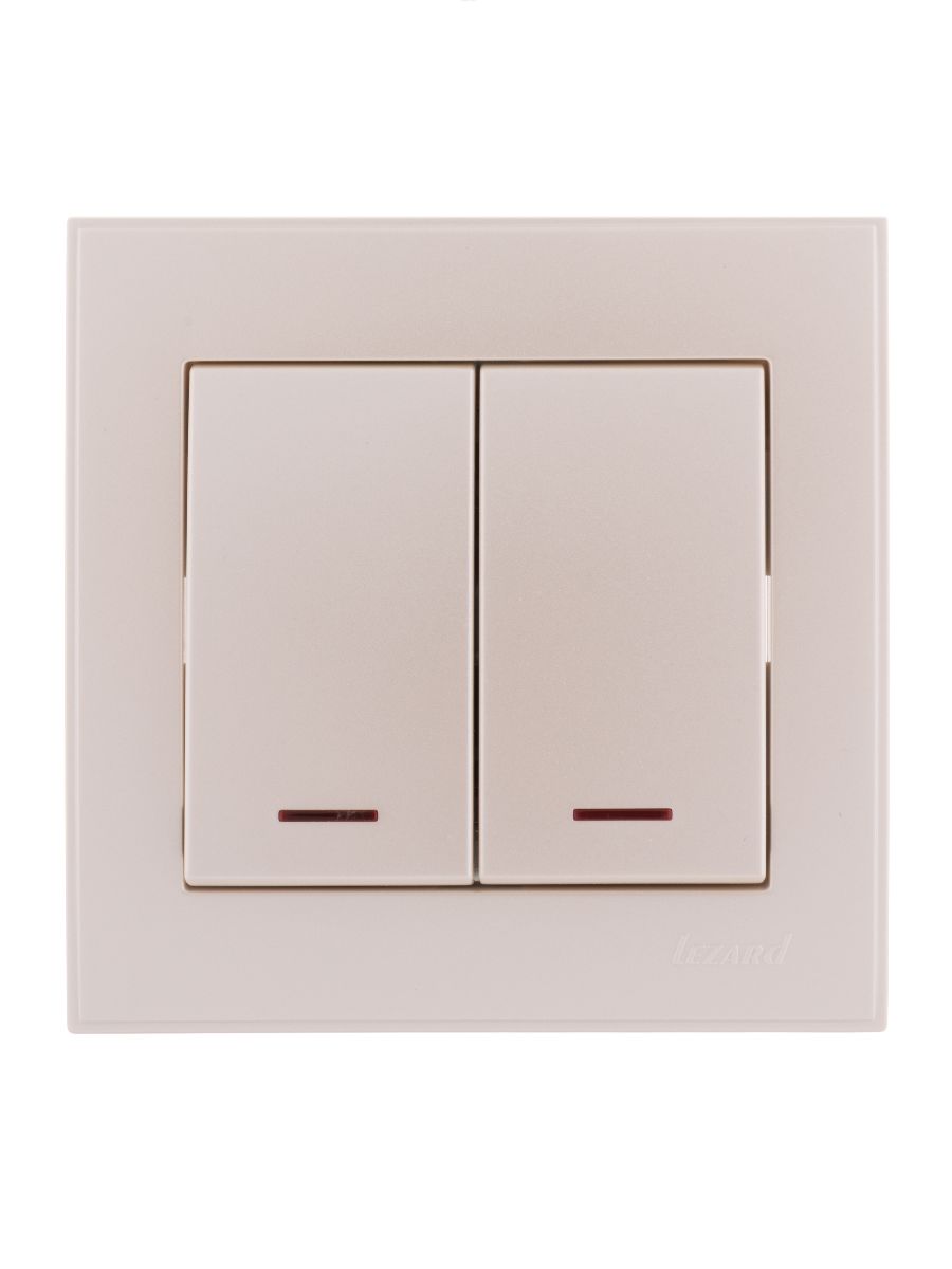 Выключатель двойной с подсветкой Lezard Rain 703-3030-112