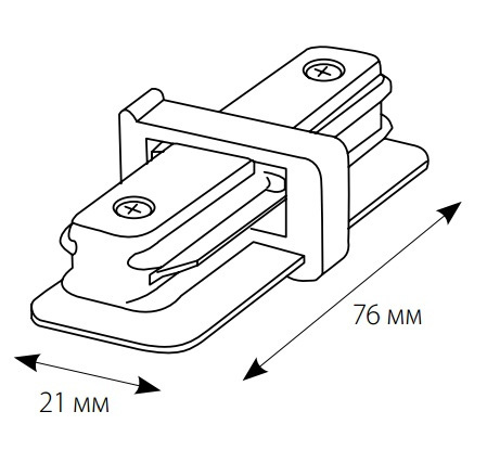Соединитель для 2-х шинопроводов прямой внутренний (10573) Volpe UBX-Q121 K11 WHITE