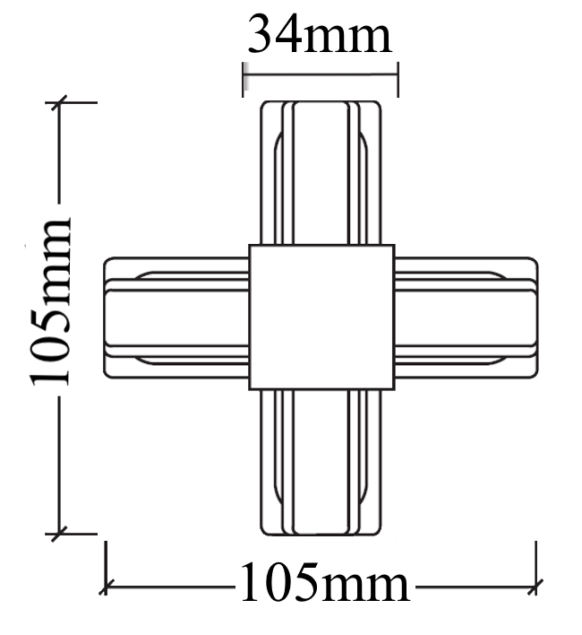 Соединитель X-образный (однофазный) Crystal Lux CLT 0.211 CLT 0.211 09 BL