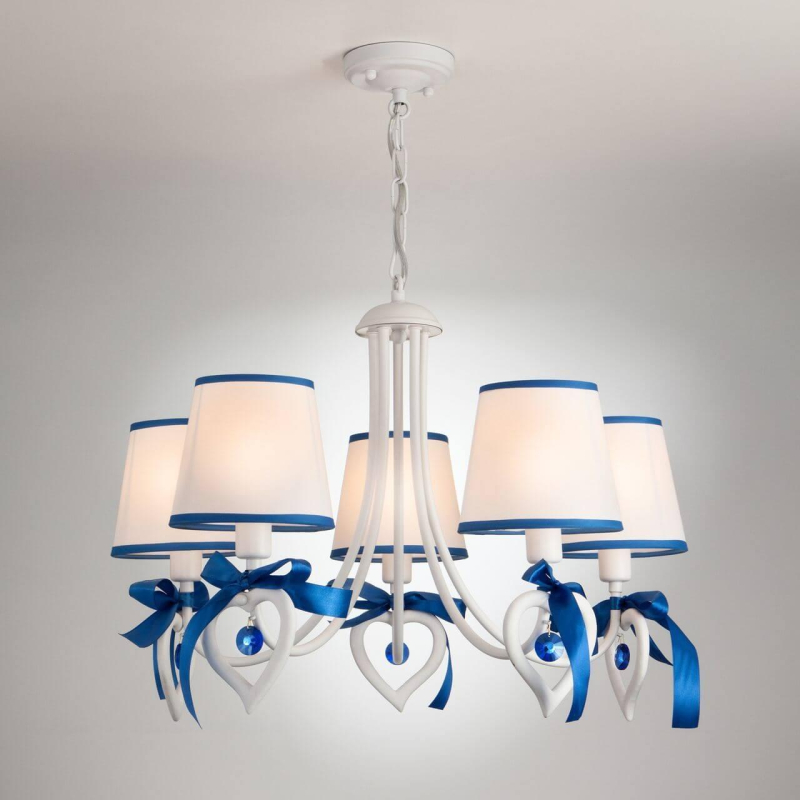 Подвесная люстра Eurosvet Terry 60066/5 белый/синий