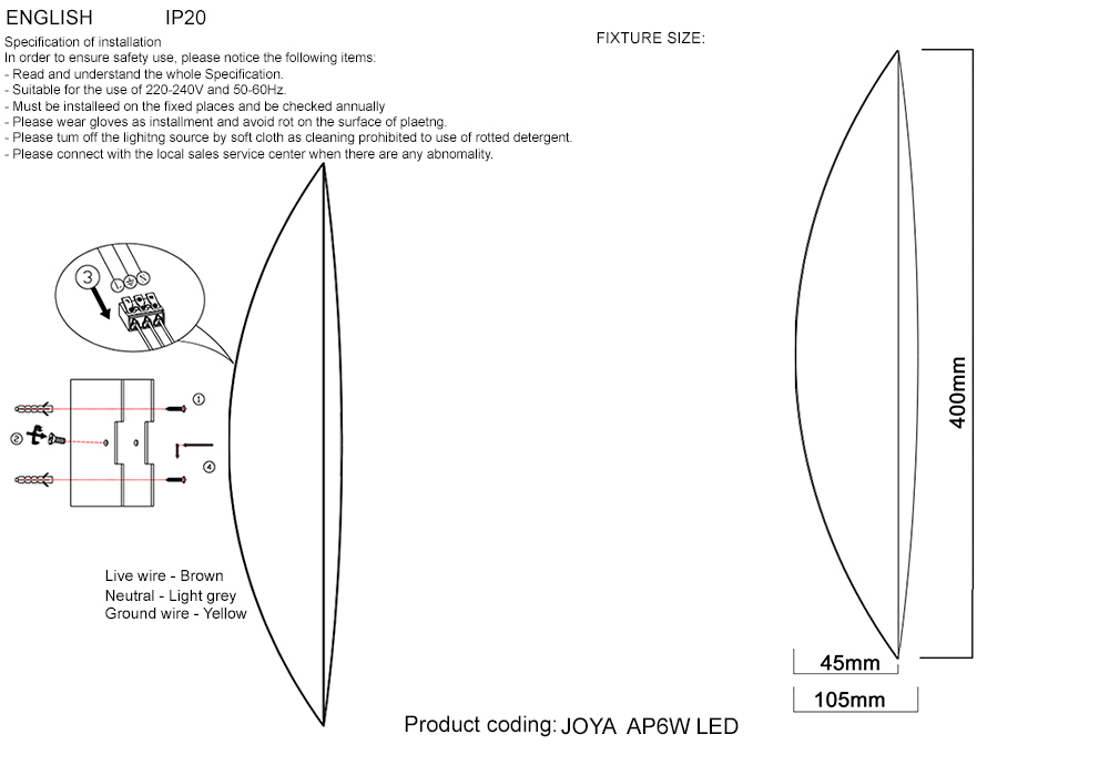 Настенный светильник Crystal Lux JOYA AP6W LED GO