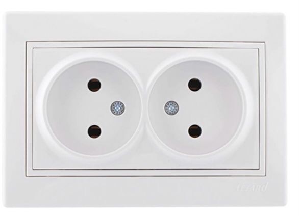 Розетка двойная б/з Lezard Mira 701-0202-128B