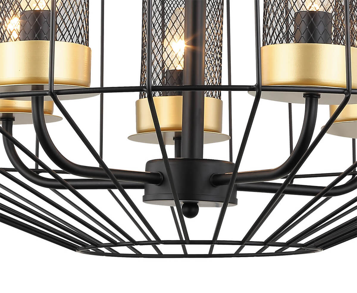 Подвесная люстра Lumien Hall Дезери 4021/5P-BK-GD