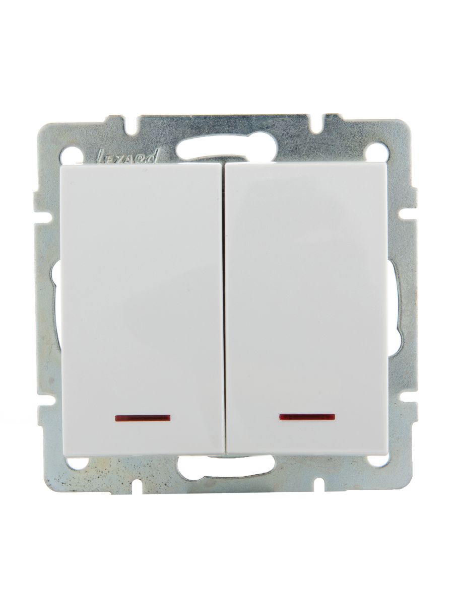 Выключатель двойной с подсветкой Lezard Rain 703-0288-112