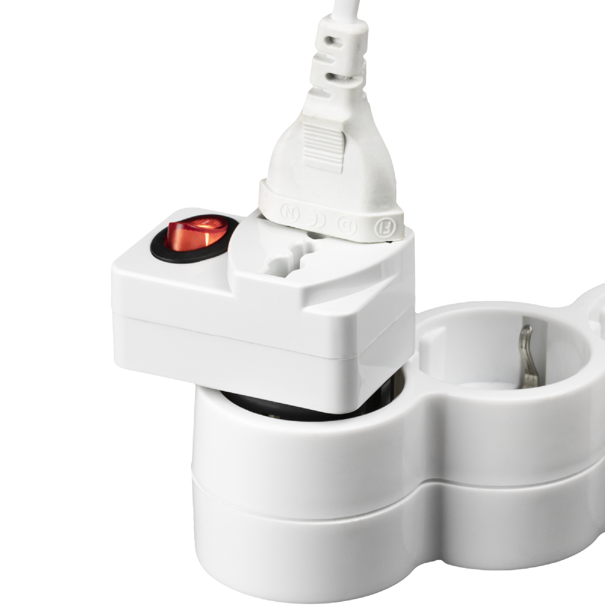 Адаптер c кнопкой на евро и азиатскую вилку Duwi 26956 4