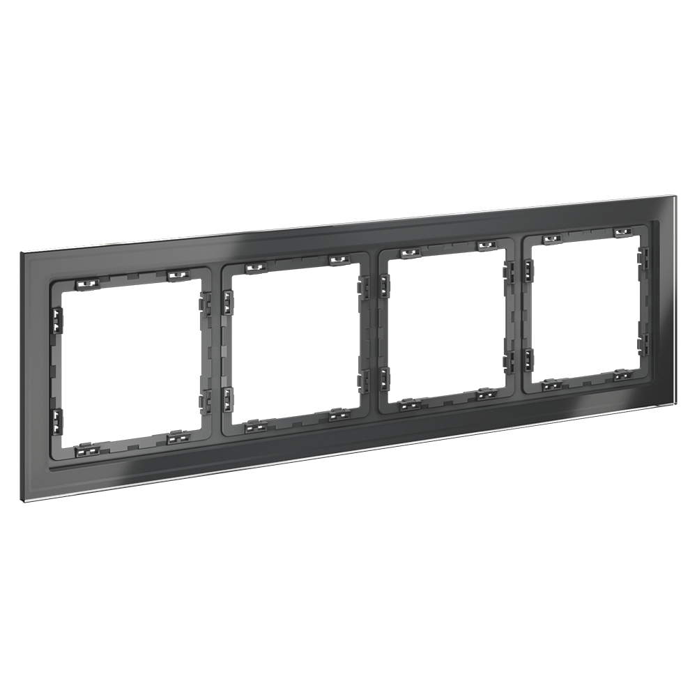 Рамка на 4 поста Voltum S70 VLS110407 (графит, стекло)