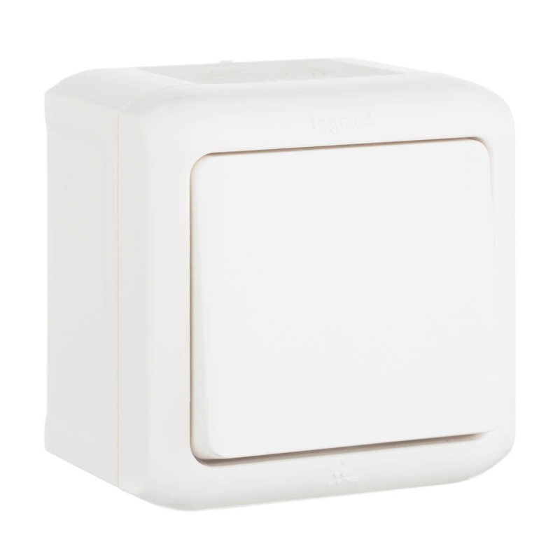 Выключатель одноклавишный Legrand Quteo 10A 250V IP44 белый 782300