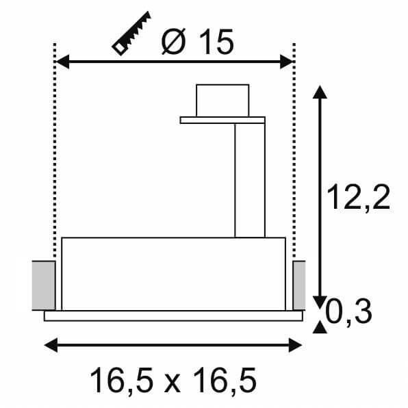 Встраиваемый светильник SLV Kadux 3 GU10 115531