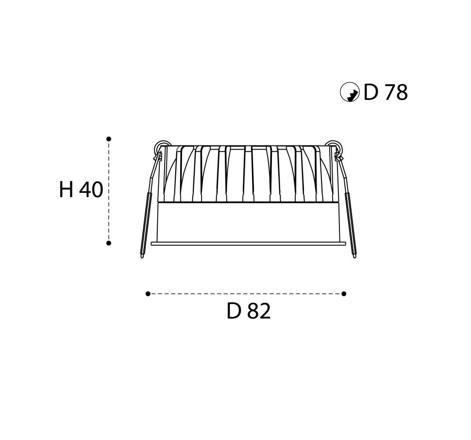 Встраиваемый светильник Italline IT08-8042 black 3000K