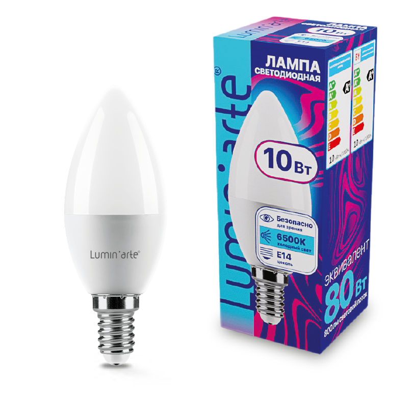 Светодиодная лампа Lumin'arte LSTD-C37-10W6KE14