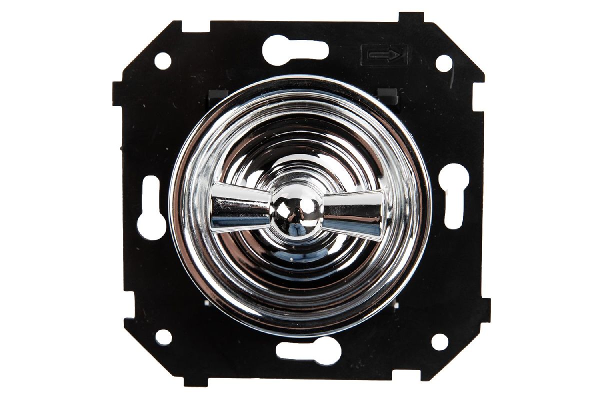 Выключатель двухклавишный Bironi Шедель B3-202-S-S