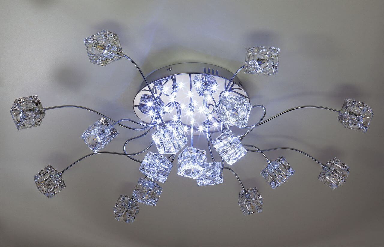 Потолочная светодиодная люстра Eurosvet Trinity 80113/17 хром/белый