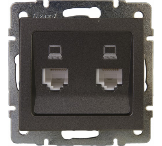 Розетка компьютерная двойная Lezard Rain 703-4188-141