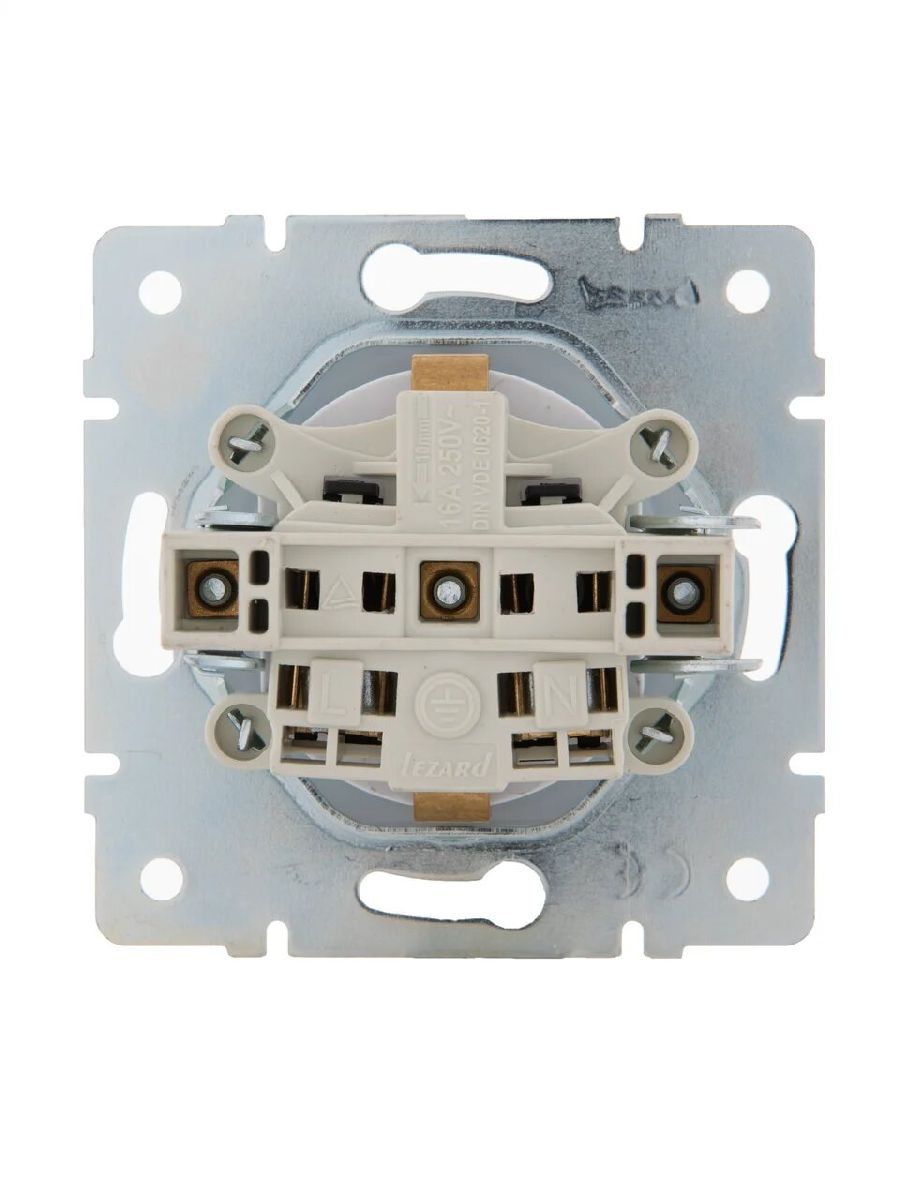 Розетка с/з с крышкой Lezard Karina 707-0288-123B