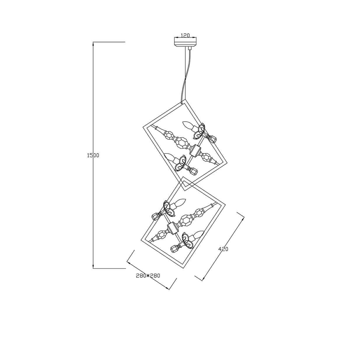 Подвесная люстра Lucia Tucci Inessa 3850.4 Silver