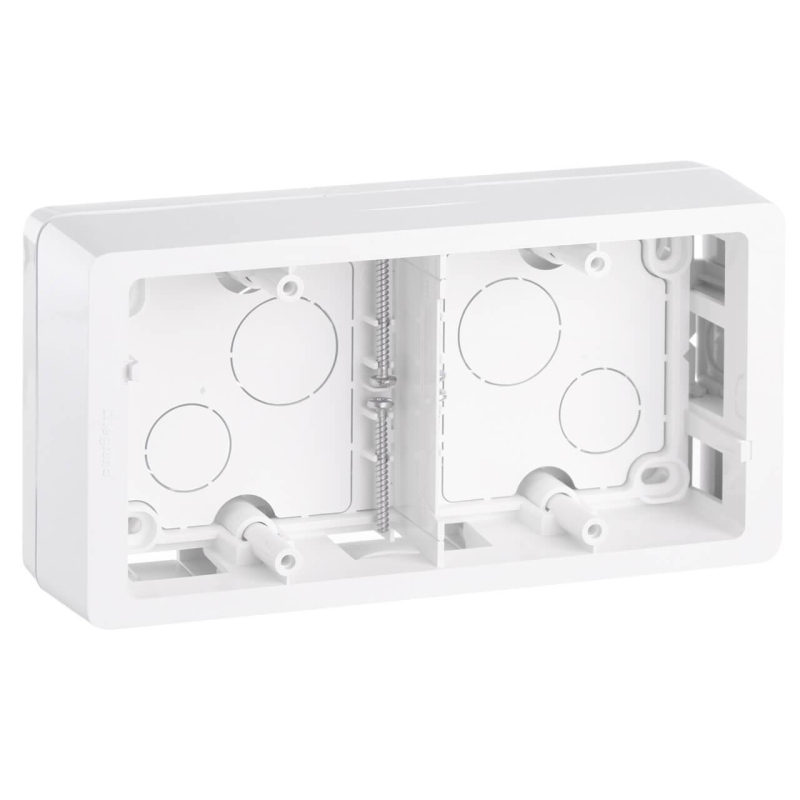 Коробка накладного монтажа 2-постовая Legrand Celiane белая 080242