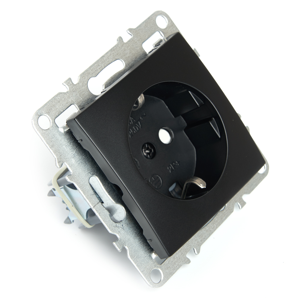 Розетка 1-местная с/з с защитной шторкой Stekker Эрна PST16-9110-03 49154